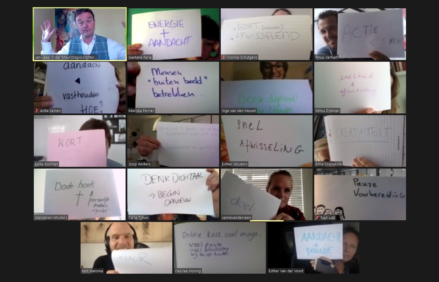 wat is belangrijk bij online meetings?